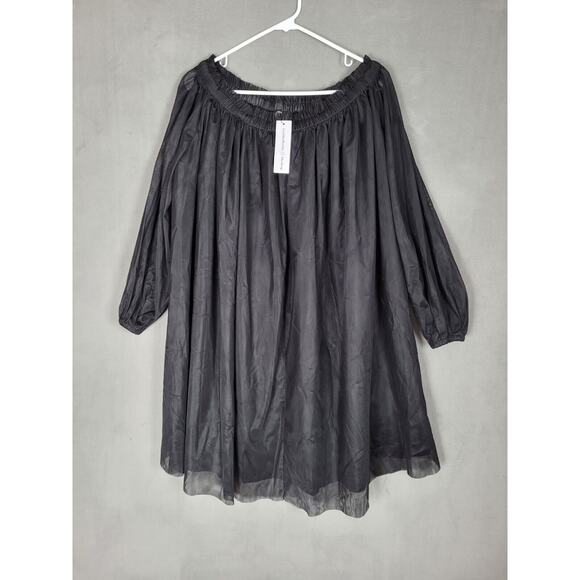 Cynthia Rowley x The Drop Women's Black Off Shoulder Mesh Mini Dress XXL - Picture 5 of 6